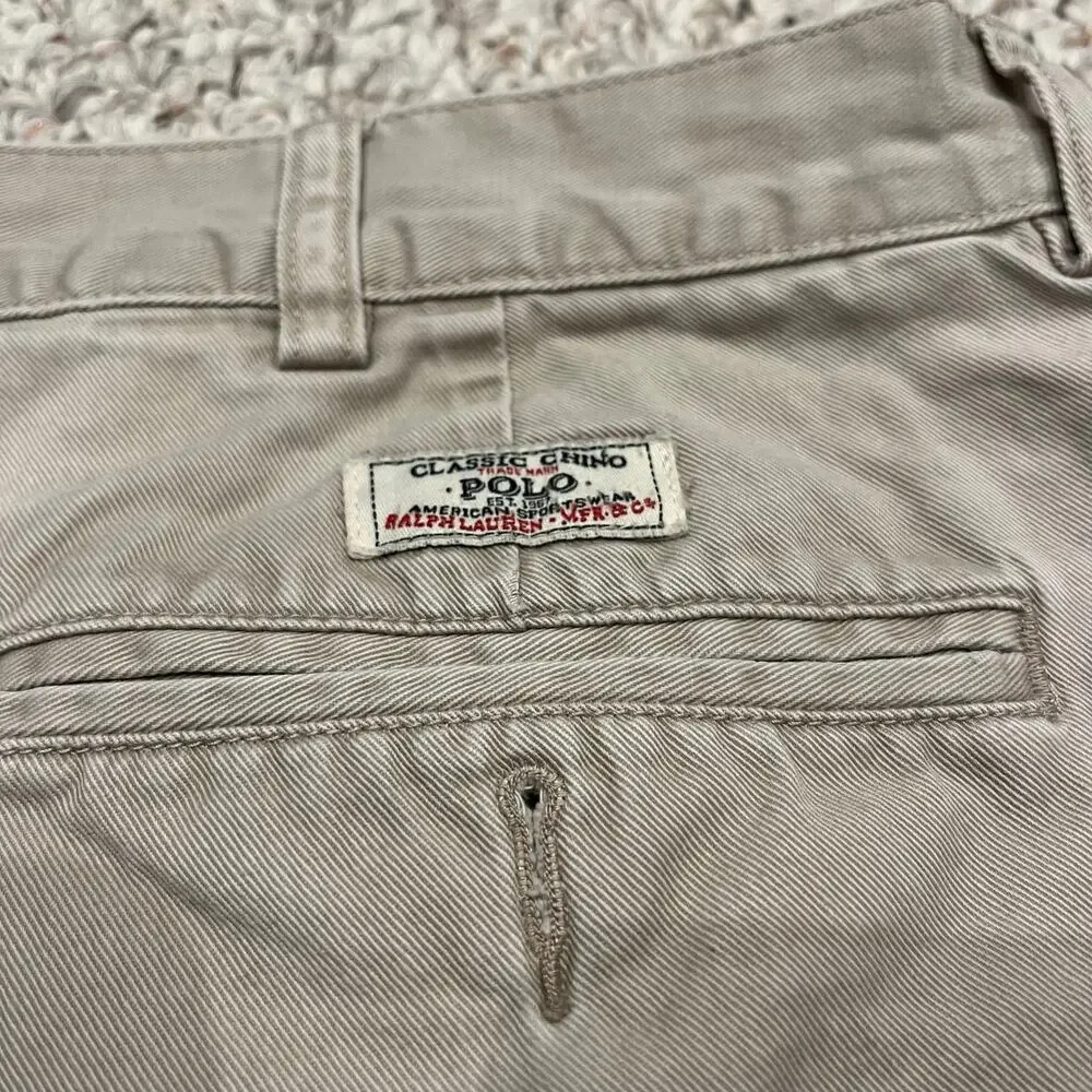 Polo Ralph Lauren Tyler Pleated Chino Shorts Mens 36 Preppy Cotton Casual